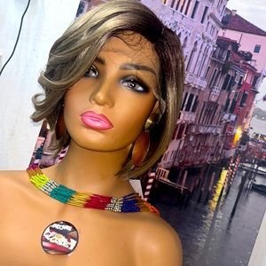 Ash blonde bob pre parted lace